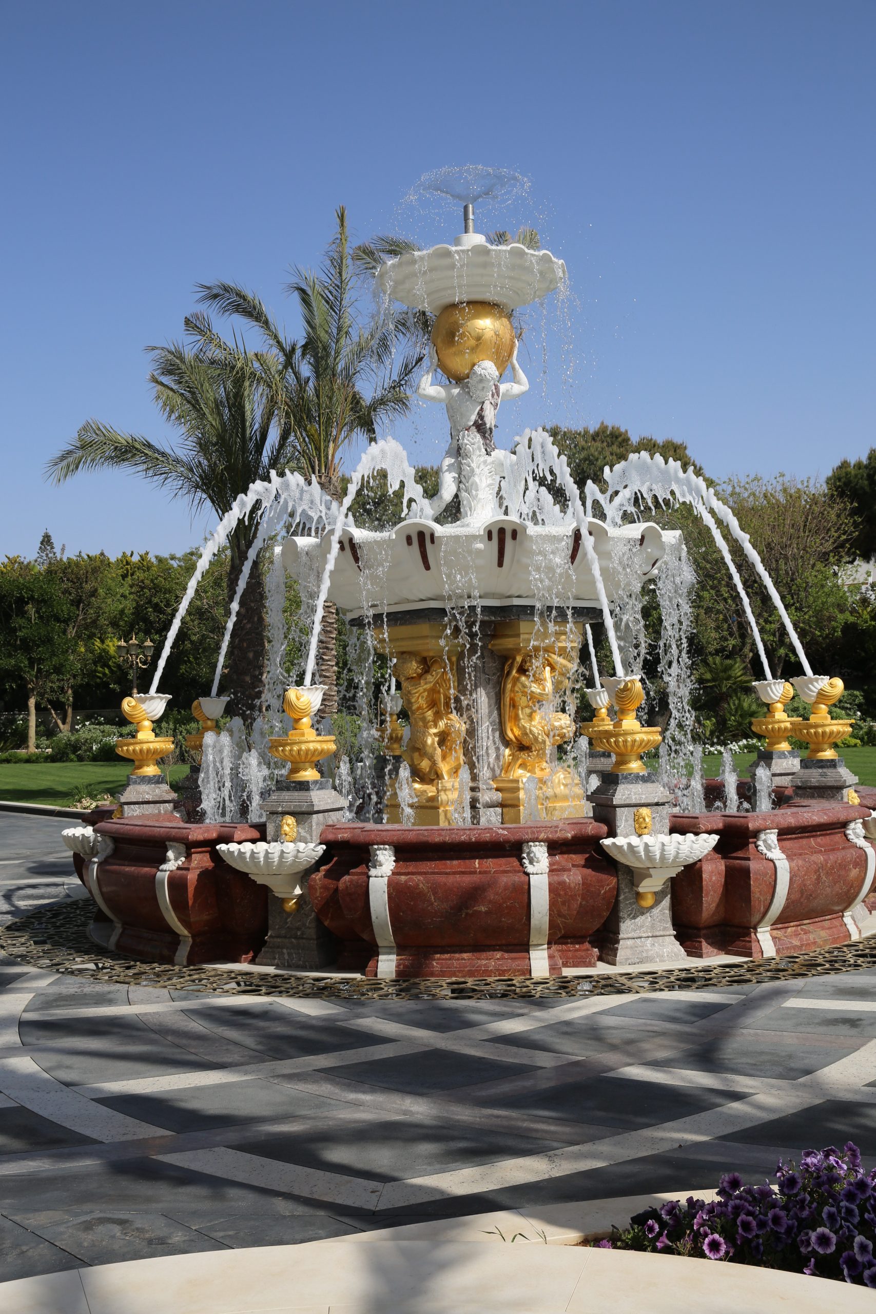 Luxury estate exterior details showing classical Hermitage-style architecture built by Marshanski